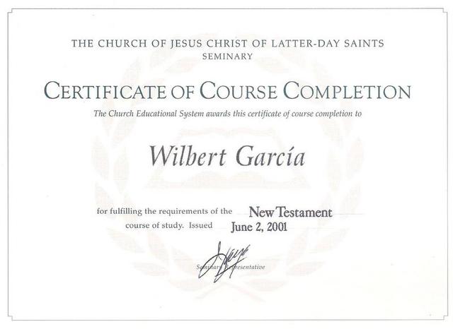 GRADUATE FROM SEMINARY (NEW TESTAMENT)