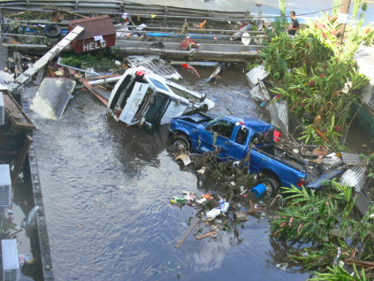 2009 Samoa earthquake, Midway between Samoa and America Samoa