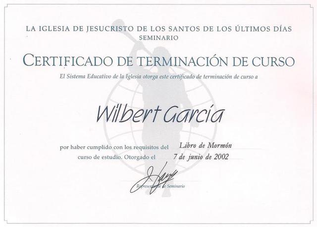 I COMPLETED  SEMINARY COURSE (BOOK OF MORMON)
