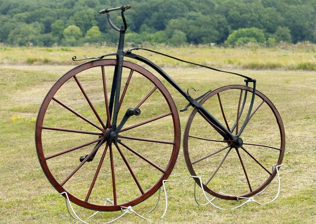 English-built 'boneshaker' bicycle