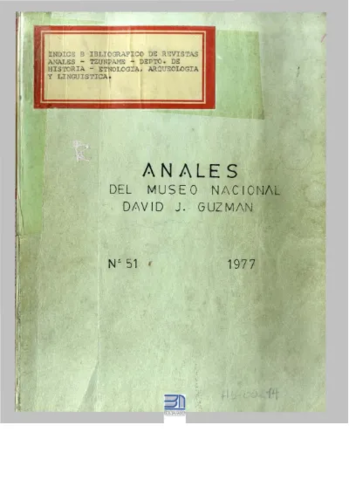 aparece por última vez la revista “anales del museo nacional”