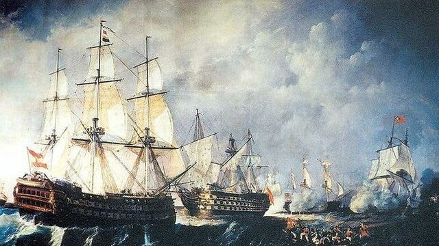 España entra en guerra con Reino Unido. Batalla del cabo de San Vicente (victoria  británica)