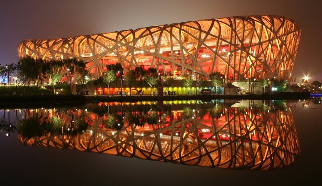 Beijing National Stadium: Also known as the Bird's Nest. The stadium was built for the 2008 Summer Olympics and Paralympics.