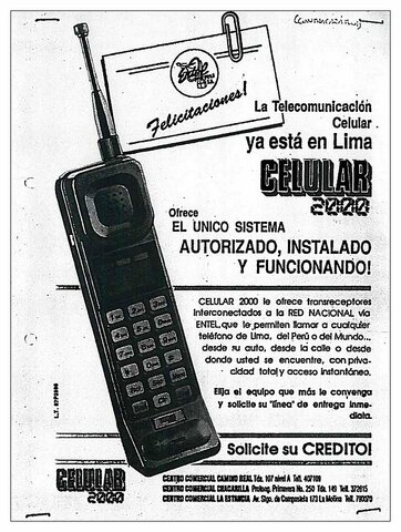Tele Móvil fue la primera operadora de telefonía celular en el Perú, luego cambiaría su nombre a Tele 2000.