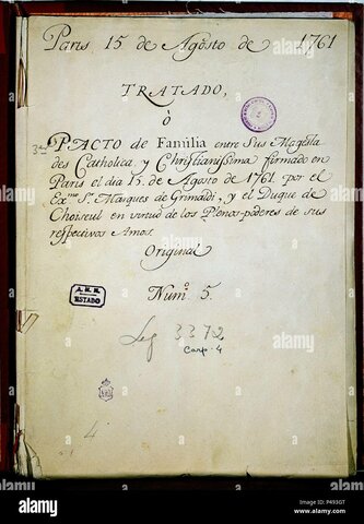 Tercer Pacto de Familia y derrota en la guerra de los Siete Años.