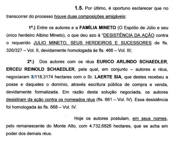Alienação de parte da área à Família Sia