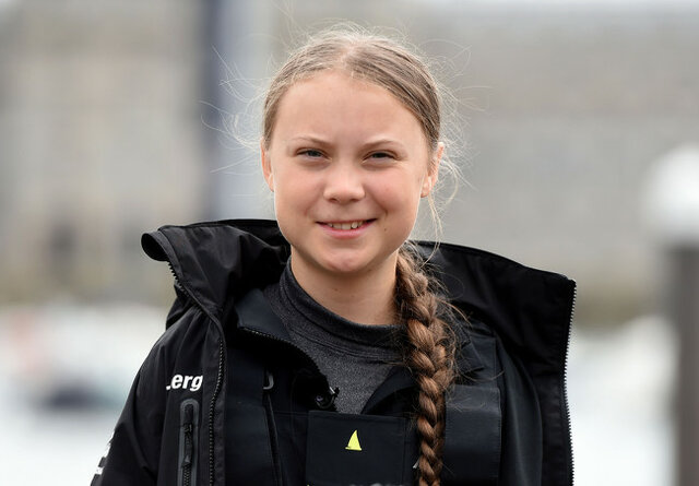 La Greta Thunberg es manifesta per primera vegada
