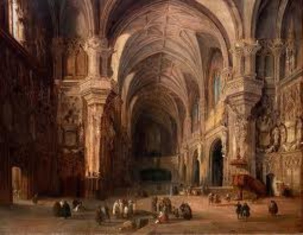Interior de la iglesia de San Juan de los Reyyes Toledo 1839