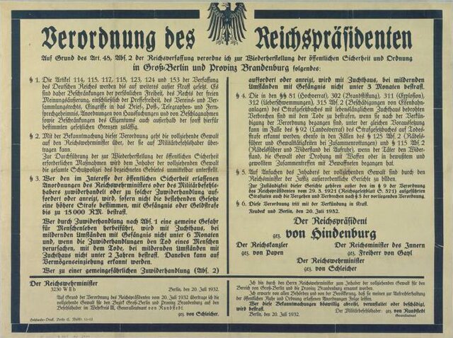 "Preußenschlag" 1932