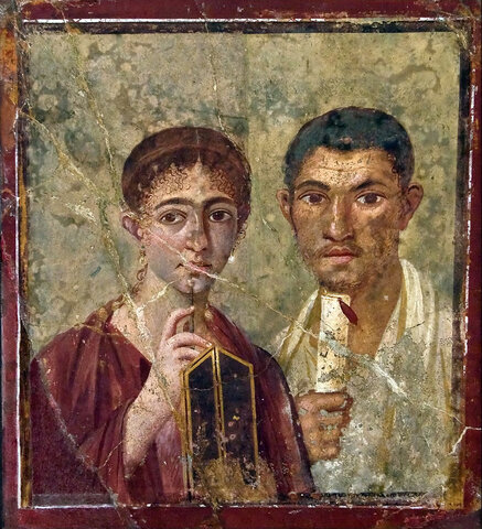 ROMA. PINTURA. Retrato del panadero Terentius Neo y su esposa 50-79 d.C.