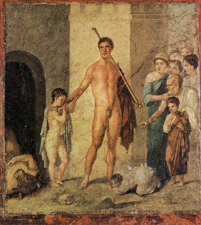 ROMA. PINTURA. Teseo liberador 50-79 d.C.