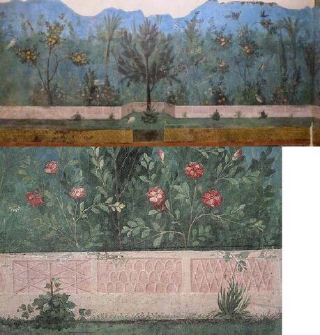 ROMA. PINTURA. Jardín pintado de la Villa de Livia en Prima Porta 20 a.C.