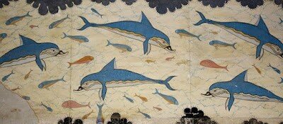 GRECIA. PINTURA. Fresco de los delfines 1450 a.C.