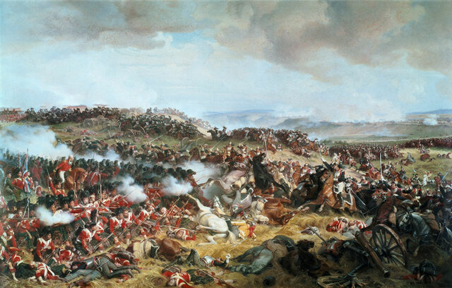 Defeat of Napoleon at Waterloo battle