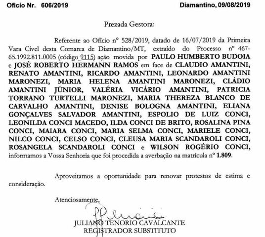 Averbação Área Comagril