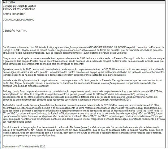 Imissão na Posse: Execução nº 3078-24.2011.811.0005 (83949)