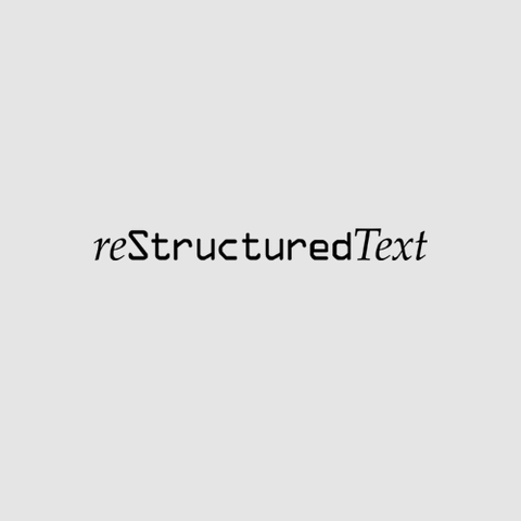 ReStructuredText