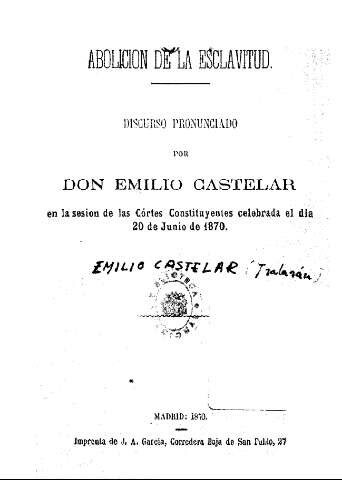 Discurs: "Abolició de l'esclavitud"