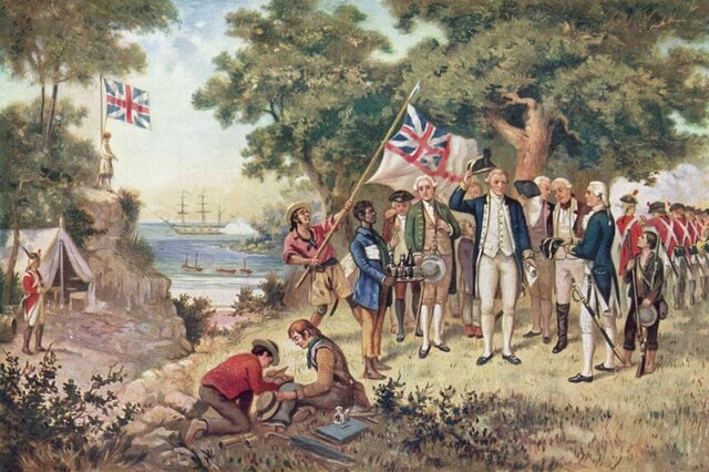 Claming of Australia by the British