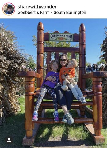 Visits pumpkin patch with kids