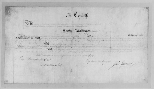 George Washington named Commander in Chief