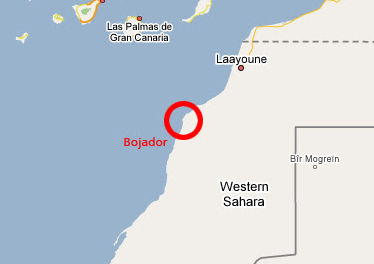 Maroko hegoaldeko Bojador lurmuturra igaro