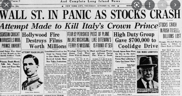 Stock Market Crash Begins Great Depression