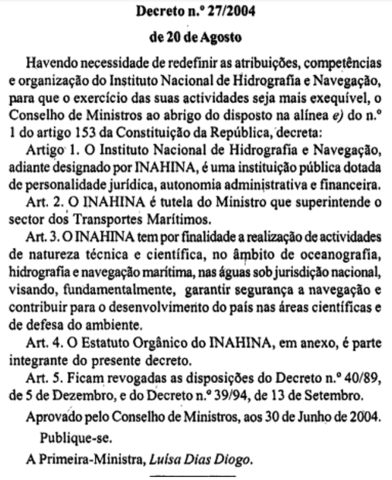 Decreto n.º 27/2004
