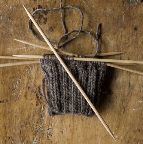 First double pointed needle