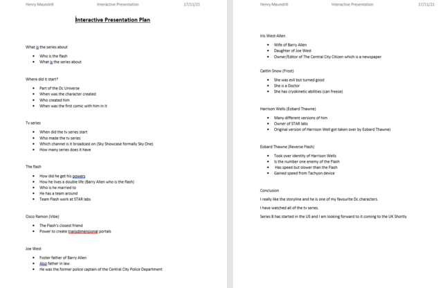 Interactive Presentation Plan