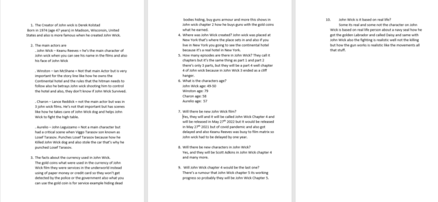 10 key points of John Wick.