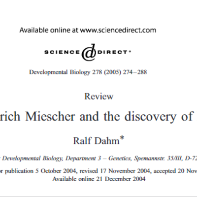 Timeline: Friedrich Miescher and the discovery of DNA