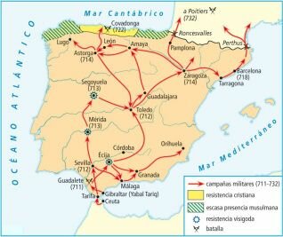 inicio de la conquista musulmana de la península