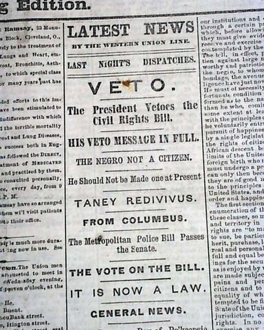 Johnson Vetoes the Civil Rights Act