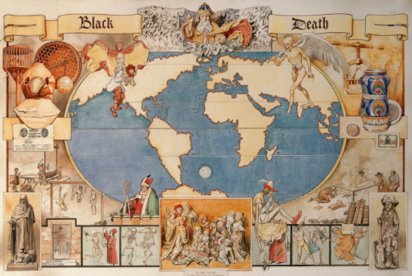 The Black Death kills many