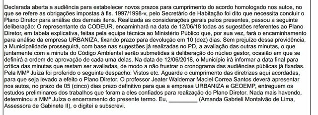 Definição de Novos Prazos para Cumprimento do Acordo