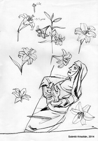 Jancsi liliomot helyez Margitra