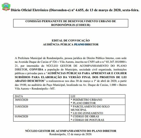 Convocação Audiência Pública
