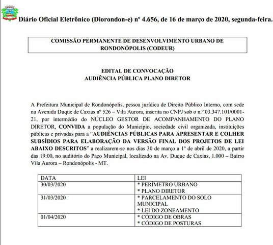 Convocação Audiência Pública