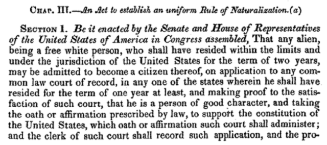 Nationality Act of 1790