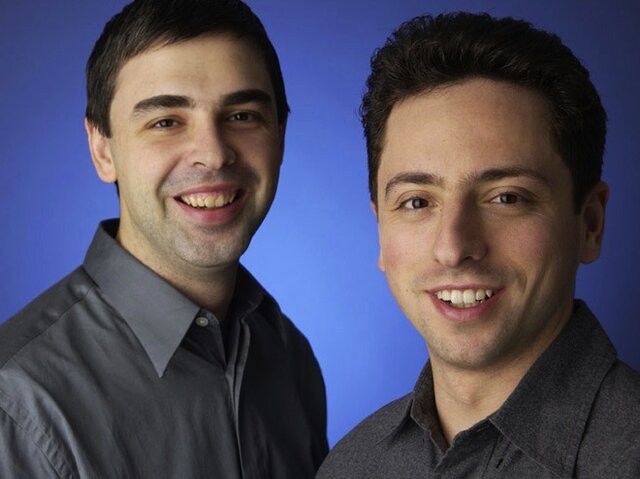 Los creadores de Google: Larry Page y Sergey Brin.