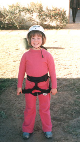 Bruna andou de tirolesa pela primeira vez