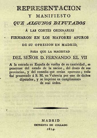 Vuelta de Fernando VII, Manifiesto de los Persas