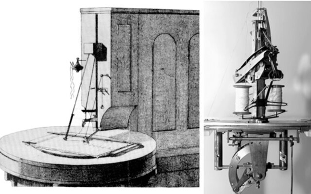 First double-stitch machine