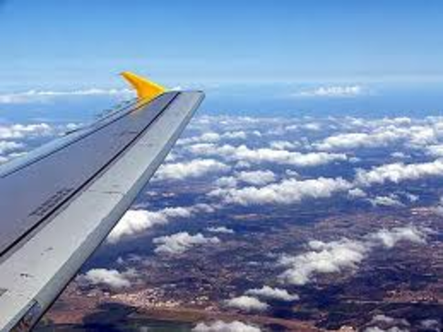 Raquel na viagem de avião!