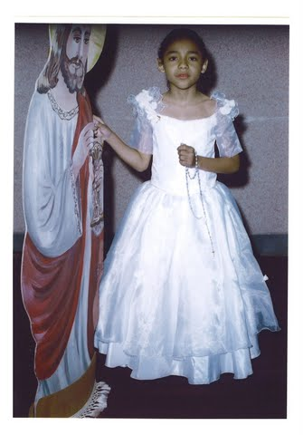 Raquel na primeira comunhão