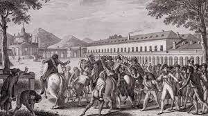 Motín de Aranjuez, destitución de Godoy y abdicación de Carlos IV en Fernando VII.