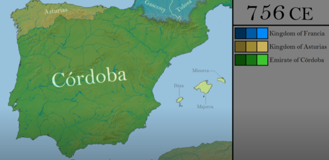 Abderramán I se proclama emir omeya de Al-Ándalus.