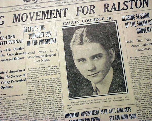 Calvin's second son's untimely death