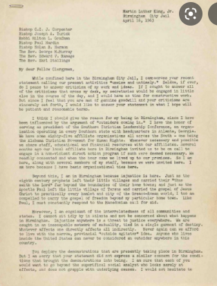 MLK’s Letter From Birmingham Jail